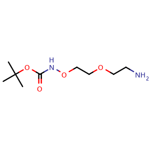 Chemical structure of t-Boc-Aminooxy-PEG1-amine , CAS 1844894-82-1, AChemBlock Y225381