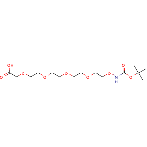 Chemical structure of t-Boc-Aminooxy-PEG4-CH2CO2H , CAS 2028281-90-3, AChemBlock Y225387