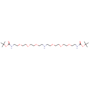 Chemical structure of NH-bis(PEG3-Boc) , CAS 2055024-51-4, AChemBlock Y225391