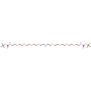Chemical structure of NH-bis(PEG4-Boc) , CAS 2182601-75-6, AChemBlock Y225392