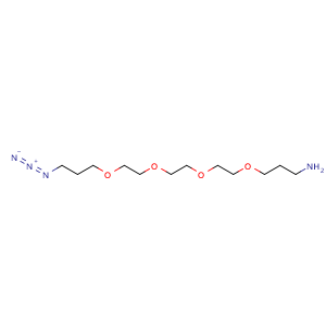 Chemical structure of 3-(2-(2-(2-(3-azidopropoxy)ethoxy)ethoxy)ethoxy)propan-1-amine , AChemBlock Y225440