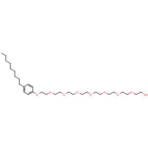 Chemical structure of 2-(2-(2-(2-(2-(2-(2-(2-(4-nonylphenoxy)ethoxy)ethoxy)ethoxy)ethoxy)ethoxy)ethoxy)ethoxy)ethanol , CAS 41506-14-3, AChemBlock Y225466