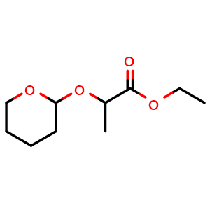 Chemical structure of ethyl 2-(tetrahydro-2H-pyran-2-yloxy)propanoate , AChemBlock Y225471