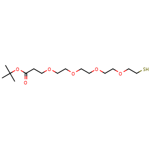 Chemical structure of Thiol-PEG4-t-butyl ester , CAS 564476-33-1, AChemBlock Y225472