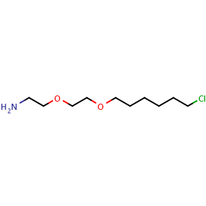 Chemical structure of 2-(2-(6-chlorohexyloxy)ethoxy)ethanamine , CAS 744203-60-9, AChemBlock Y225476
