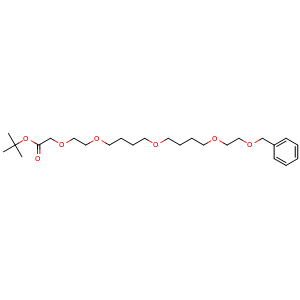 Chemical structure of tert-butyl 2-(2-(4-(4-(2-(benzyloxy)ethoxy)butoxy)butoxy)ethoxy)acetate , AChemBlock Y225478
