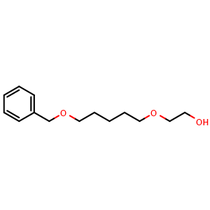 Chemical structure of 2-(5-(benzyloxy)pentyloxy)ethanol , CAS 159028-70-3, AChemBlock Y225486