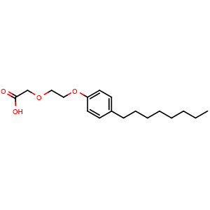 Chemical structure of 2-(2-(4-octylphenoxy)ethoxy)acetic acid , CAS 154826-10-5, AChemBlock Y225488
