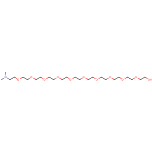 Chemical structure of 2-(2-(2-(2-(2-(2-(2-(2-(2-(2-(2-(dimethylamino)ethoxy)ethoxy)ethoxy)ethoxy)ethoxy)ethoxy)ethoxy)ethoxy)ethoxy)ethoxy)ethanol , AChemBlock Y225504