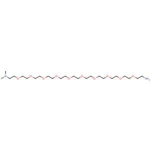 Chemical structure of 2-(2-(2-(2-(2-(2-(2-(2-(2-(2-(2-(dimethylamino)ethoxy)ethoxy)ethoxy)ethoxy)ethoxy)ethoxy)ethoxy)ethoxy)ethoxy)ethoxy)ethanamine , AChemBlock Y225506