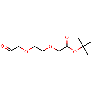 Chemical structure of CHO-CH2-PEG2-CH2tBu-ester , CAS 2230956-95-1, AChemBlock Y225508