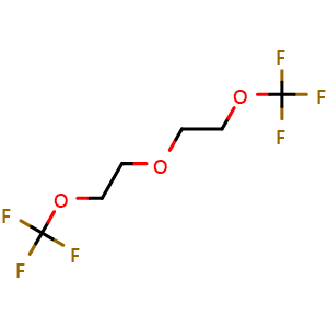 Chemical structure of 1-(Trifluoromethoxy)-2-[2-(trifluoromethoxy)ethoxy]ethane , CAS 329710-73-8, AChemBlock Y225523