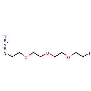 Chemical structure of Iodo-PEG3-Azide , CAS 936917-36-1, AChemBlock Y225528