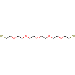 Chemical structure of Hexa(ethylene glycol) dithiol , CAS 89141-22-0, AChemBlock Y225544