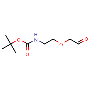 Chemical structure of tert-butyl (2-(2-oxoethoxy)ethyl)carbamate , CAS 420810-70-4, AChemBlock Y225552