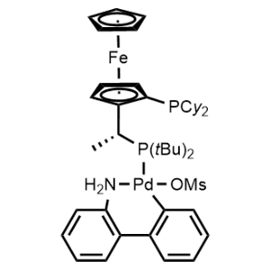 Chemical structure of Josiphos SL-J009-1 Pd G3 , CAS 1702311-34-9, AChemBlock Y225591