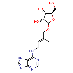 Chemical structure of trans-Zeatinriboside , CAS 6025-53-2, AChemBlock Y225600