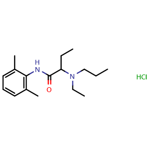 Chemical structure of Etidocaine hydrochloride , CAS 36637-19-1, AChemBlock Y225633