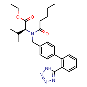 Chemical structure of Valsartan Ethyl Ester , CAS 1111177-30-0, AChemBlock Y225659