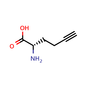 Chemical structure of L-Homopropargylglycine , CAS 98891-36-2, AChemBlock Y225661