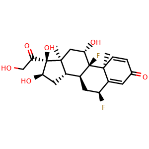 Chemical structure of Fluocinolone , CAS 807-38-5, AChemBlock Y225662