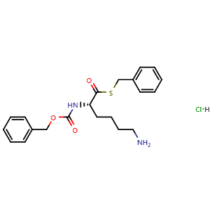 Chemical structure of Z-LYS-SBZL (monohydrochloride) , CAS 69861-89-8, AChemBlock Y225670