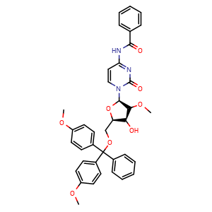 Chemical structure of DMT-2'-OMe-Bz-C , CAS 110764-74-4, AChemBlock Y225671