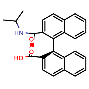 Chemical structure of (1S)-2'-[[(1-Methylethyl)amino]carbonyl][1,1'-binaphthalene]-2-carboxylic acid , CAS 2646622-02-6, AChemBlock Y225694