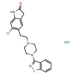 Chemical structure of Ziprasidone hydrochloride , CAS 122883-93-6, AChemBlock Y225718
