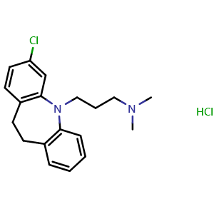 Chemical structure of Clomipramine hydrochloride , CAS 17321-77-6, AChemBlock Y225751