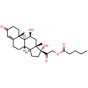 Chemical structure of Hydrocortisone Valerate , CAS 57524-89-7, AChemBlock Y225758