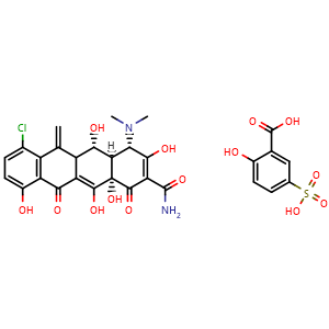 Chemical structure of Meclocycline sulfosalicylate salt , CAS 73816-42-9, AChemBlock Y225760