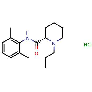 Chemical structure of Ropivacaine hydrochloride , CAS 98717-15-8, AChemBlock Y225768