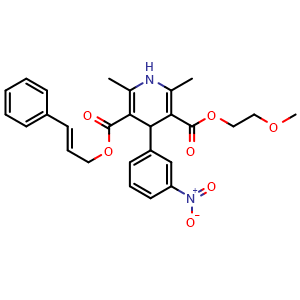 Chemical structure of Cilnidipine , CAS 132203-70-4, AChemBlock Y225769