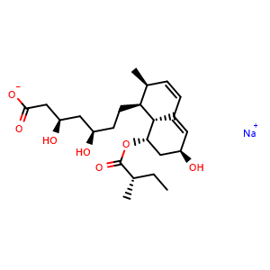 Chemical structure of Pravastatin sodium , CAS 81131-70-6, AChemBlock Y225787