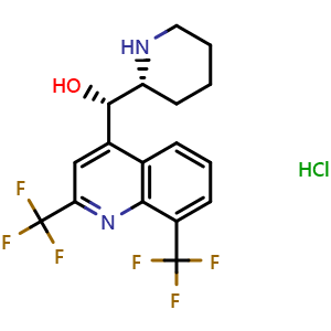 Chemical structure of Mefloquine , CAS 53230-10-7, AChemBlock Y225797