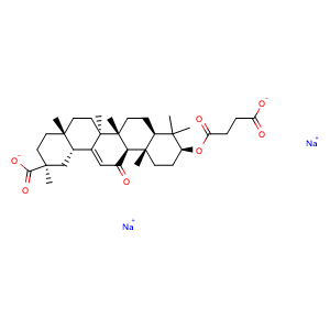 Chemical structure of Carbenoxolone disodium , CAS 7421-40-1, AChemBlock Y225808