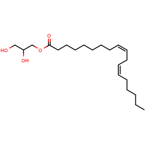 Chemical structure of 1-Linoleoyl Glycerol , CAS 2277-28-3, AChemBlock Y225816