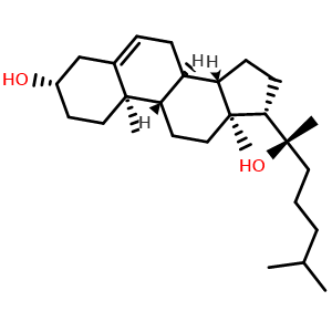 Chemical structure of 20(S)-Hydroxycholesterol , CAS 516-72-3, AChemBlock Y225827