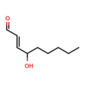 Chemical structure of 4-Hydroxynonenal , CAS 75899-68-2, AChemBlock Y225837