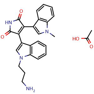 Chemical structure of Bisindolylmaleimide VIII acetate , CAS 138516-31-1, AChemBlock Y225910