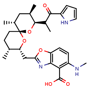 Chemical structure of Calcimycin , CAS 52665-69-7, AChemBlock Y225934