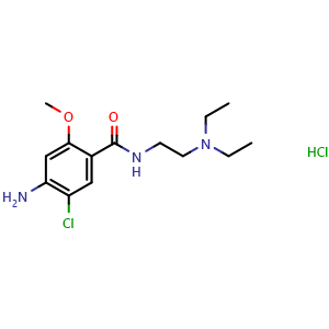Chemical structure of Metoclopramide hydrochloride , CAS 7232-21-5, AChemBlock Y225941