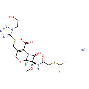 Chemical structure of Flomoxef sodium , CAS 92823-03-5, AChemBlock Y226130