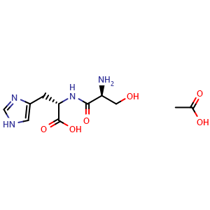 Chemical structure of H-Ser-His-OH acetate , AChemBlock Y226168