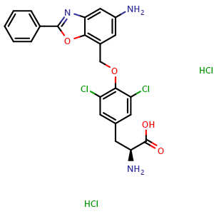 Chemical structure of JPH203 dihydrochloride , CAS 1597402-27-1, AChemBlock Y226185