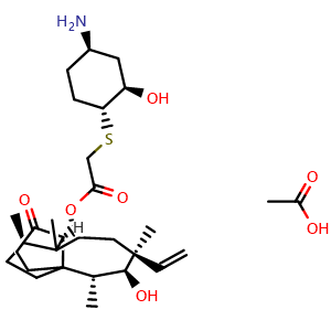 Chemical structure of Lefamulin acetate , CAS 1350636-82-6, AChemBlock Y226199