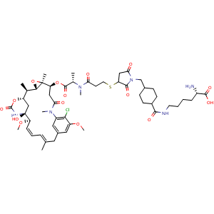 Chemical structure of Lys-SMCC-DM1 , CAS 1281816-04-3, AChemBlock Y226209