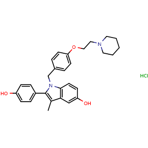 Chemical structure of Pipendoxifene hydrochloride , CAS 245124-69-0, AChemBlock Y226308