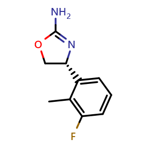 Chemical structure of (4R)-4-(3-Fluoro-2-methylphenyl)-4,5-dihydro-2-oxazolamine , CAS 1357266-80-8, AChemBlock Y226346